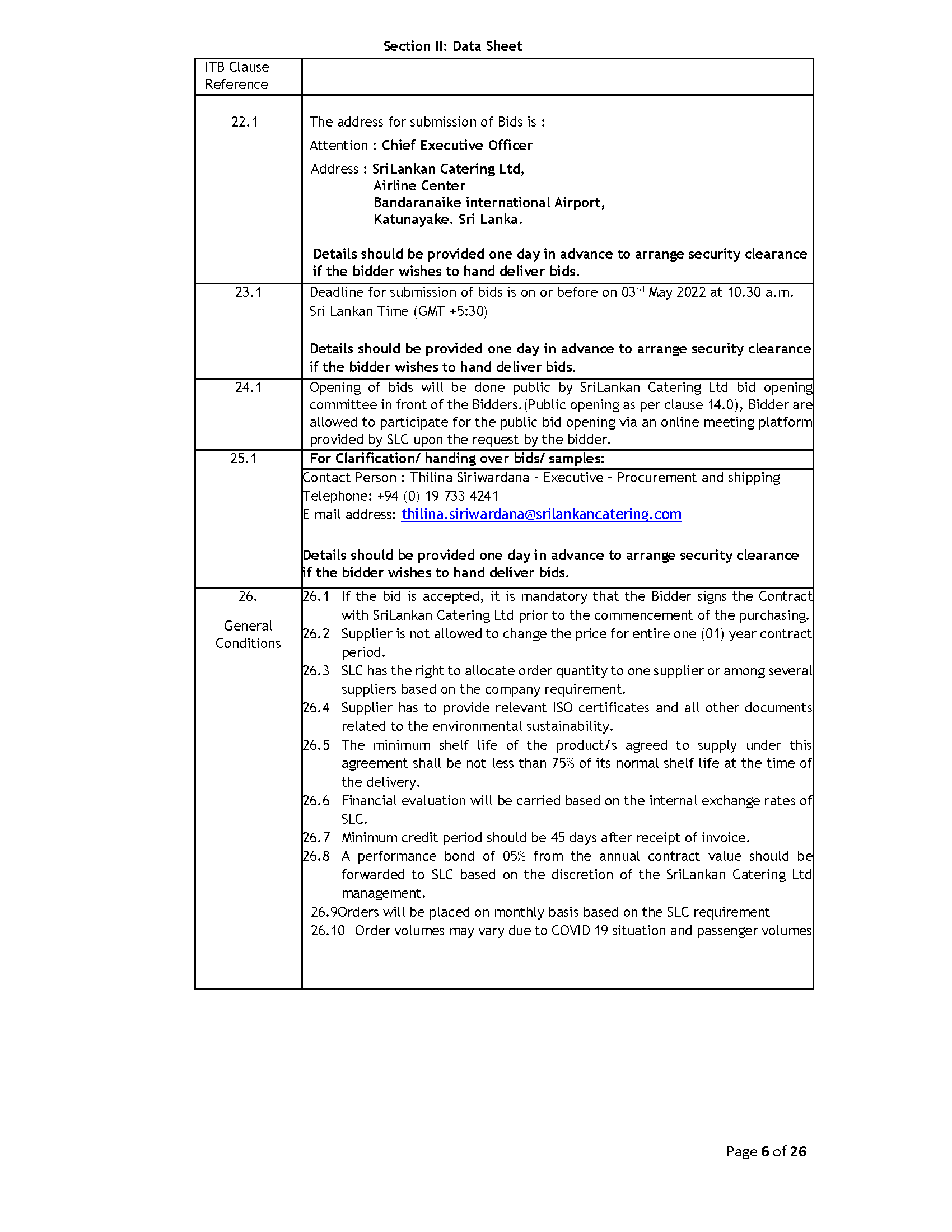 “INVITATION FOR SUBMISSION OF BIDS FOR THE SUPPLY OF SEER FISH/KING FISH (FROZEN) FOR THE YEAR